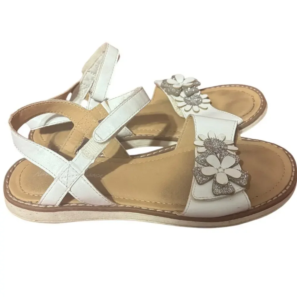 Hanna Andersson White Floral Katarina Sandals Size 2